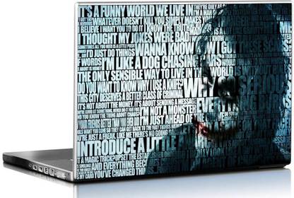 PIXELARTZ Laptop Skin - Dark Knight Joker Typographic - HD Quality Vinyl Laptop Skin Compatible for 15.6 inch