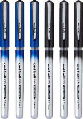 uni-ball UB-215 Refillable Liquid Ink 0.5 mm Blue & Black Ink Roller Ball Pen