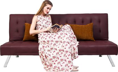 Uberlyfe Cardiff Wine 3 Seater Double Foam Fold Out Sofa Cum Bed