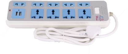 Mopi 9 Pin Socket With 2 USB Port Surge Protector 9  Socket Extension Boards