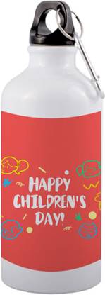 COLOR YARD children's day with happy children day text on red background 600 ml Sipper