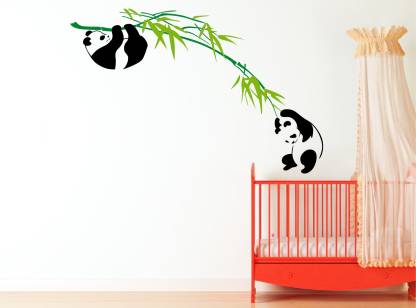 Decal O Panda Playing On Bamboo Tree Kids Nursery Wall Stickers Large Sticker In India - Forest Nursery Wall Decals