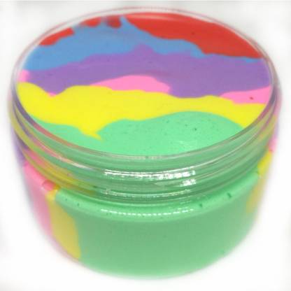 Leoie Colorful Rainbow Cotton Fairy Cloud Slime Fluffy Icecream Mud Stress Relief Kids DIY Toy