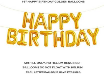 AR giftzadda Solid Gold Foil Banner combo _1 Letter Balloon