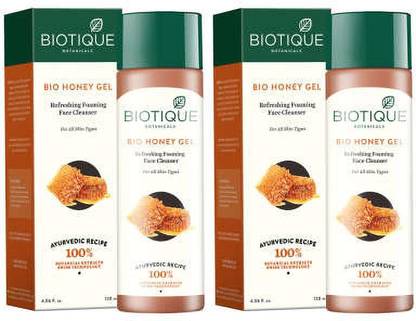 BIOTIQUE bio honey gel refreshing foaming face cleanser 120ml (pack of 2) Face Wash