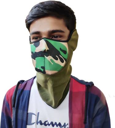 NIKROKZ Army Warm Mask WARM/BREATHABLE ARMY PRINT HALF FACE MASK-6734