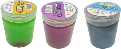 Aadmora 3pcs Multicolour Pearl Glitter Mud Slime Kit set Putty Toy Multicolor Putty Toy