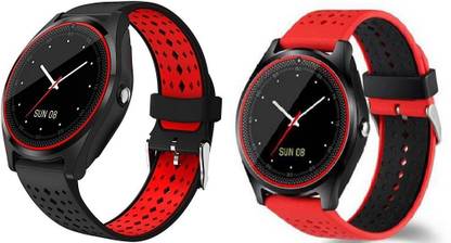 ZEPAD Circle Dial Red Smartwatch Combo Smartwatch