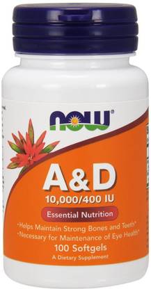 Now Foods A&D, Essential Nutrition, 10,000/400 IU, 100 Softgels