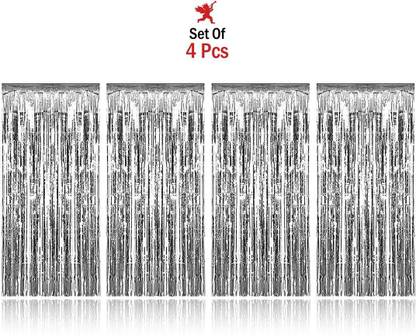 Party Propz Silver Foil Curtain Pack of 4