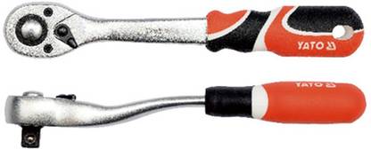 YATO YT-07292 Quick Release Chromed Finish with Minimum Operation Angle 5 Degree Ratchet Handle 185 mm Single Sided Flare Nut Wrench