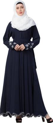 MRC Crepe Solid Abaya With Hijab