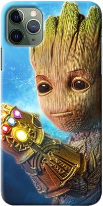 NDCOM Back Cover for Apple iPhone 11 Pro Max Avengers End Game Groot With Gauntlet Printed