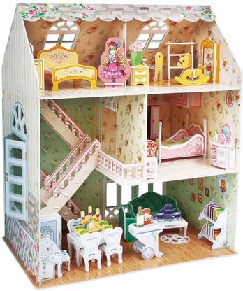Webby Dream House 3D Puzzle Dollhouse with Furniture