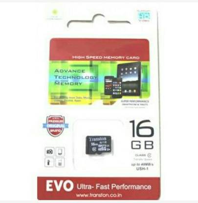 King Elite TRANSTON 16 GB MicroSD Card (Class 10) 16 GB SD Card Class 10 48 MB/s  Memory Card Compatible with Mobile