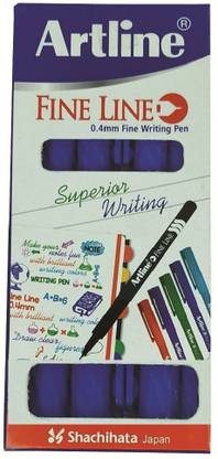 Artline Fine Line pack of 10 (Blue) - Set of 5 Fineliner Pen