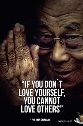 Famous Quote By Dalai Lama Poster Size (18" x 12" x 0.1"). Paper Print