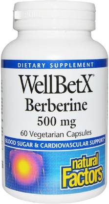 Natural Factors WellBetX Berberine, 500 mg, 60 Veggie Caps