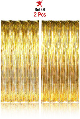 Golden foil curtain price clearance