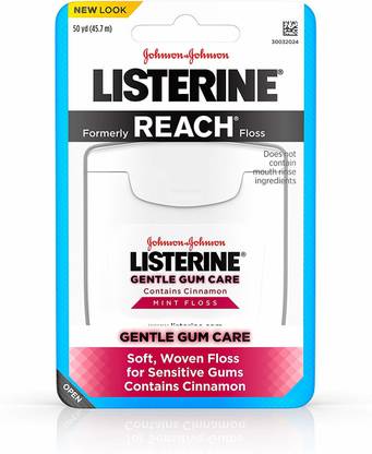 JOHNSON'S Listerine Gentle Gum Care Woven Floss 50 Yards (Pack of 8)