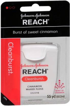 Johnson & Johnson(R) Reach(R) Reach Cleanburst Cinnamon Waxed Floss, 55 Yards (Pack of 6)