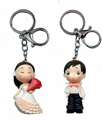 One Point Collections Dual Boy Girl Design Lovers Couple Key Chain Key Ring Key Chain Key Chain