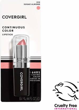 COVERGIRL Continuous Color Lipstick Sugar Almond 010, 0.13 oz (packaging m