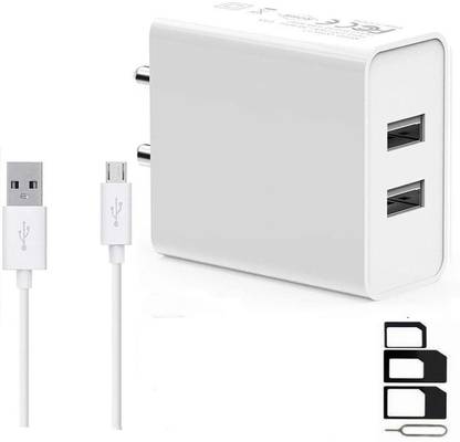 ShopsGeniune Wall Charger Accessory Combo for Motorola Moto C, Motorola Moto G5 Plus, Motorola Moto G5, Motorola Moto E3 Power, Motorola Moto Z Play, Motorola Moto E3, Motorola Moto G4 Plus, Motorola Moto G4, Motorola Moto G4 Play, Motorola Moto G Turbo Edition, Motorola Moto X Force Dual Port Charger Original Adapter Like Wall Charger, Mobile Power Adapter, Fast Charger, Android Smartphone Charger, Battery Charger, High Speed Travel Charger With 1 Meter Micro USB Cable Charging Cable Data Cable