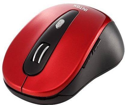 Intex Wireless Mouse,Red Wireless Ambidextrous Optical  Gaming Mouse