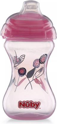 NUBY Clik-IT Designer series sipper with soft Spout for your Child (Pink) with 10 oz/300ml