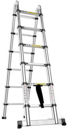 Smarty Double A-Type Telescopic Dual Ultra Stabilizer Portable 12 Steps 12.5 Feet Aluminium Ladder