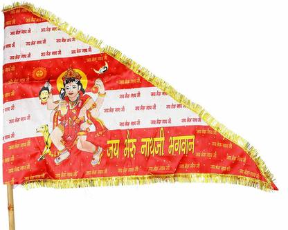 KRITI CREATION Bheru Nath Flag Triangle Outdoor Flag