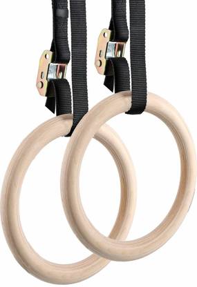 FITSY Gymnastics Rings/Roman Ring with Straps & Buckles for Cross Fitness Functional Training & Home Gym Workouts, Strength Training, Pull Ups and Dips Pilates Ring