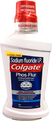 Colgate Phos.Flur Ortho Defense, Active Fluoride Rinse, Sodium fluoride I.P - Mint