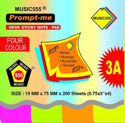Music 555 Prompt-me 750 Sheets Regular, 5 Colors