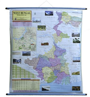 ROLLUP POLITICAL MAP OF WEST BENGAL (PIPE MOUNTED) Photographic Paper