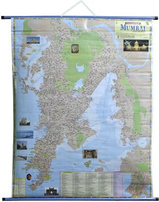 ROLLUP MAP OF MUMBAI (PIPE MOUNTED) Photographic Paper