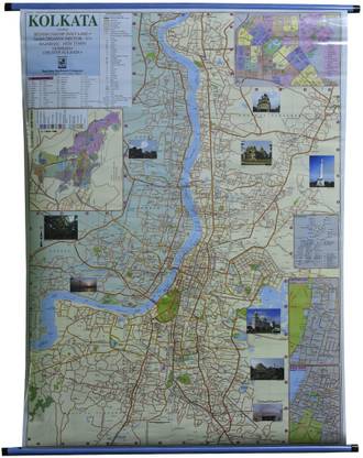 ROLLUP MAP OF KOLKATA (PIPE MOUNTED) Photographic Paper