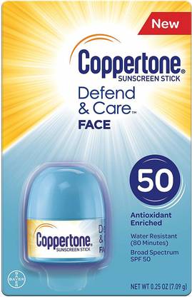 Coppertone Sunscreen - SPF 50 PA+++ Defend & Care Face Sunscreen Stick Broad Spectrum SPF 50.25 Fluid Ounces [CAT_851]