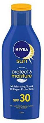 NIVEA Sunscreen - SPF 50 PA++ Sunscreen Lotion, Sun Protect and Moisture (SPF 30), 125ml