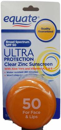 Equate Sunscreen - SPF 50 PA+++ Clear Zinc Oxide Sunscreen Cream SPF 50, 1 fl oz [CAT_851]