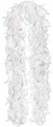 OSWAL White Colour Costume Fluffy Feather Scarf