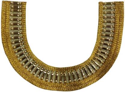Utkarsh Gota Zari Work Diy Neck Patches for Women Clothing,fashion Accessories,bridal Wedding Apparel,craft Decoration Projects(neck Size:13cmx11cm)