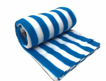kihome Striped Single Fleece Blanket for  AC Room