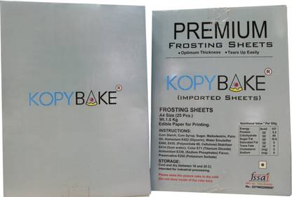 kopybake A4 Size Icing Sugar Sheet for Edible Photo Printer Cake Decoration Icing Set