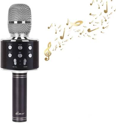 little monkey Rechargeable (BLACK) Wireless Karaoke Inbuilt Speaker with Audio recording and Bluetooth Microphone WIRELESS