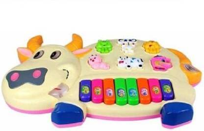 sankie Cow Lights and Music Animal Piano Keyboard, Medium (Multicolour)