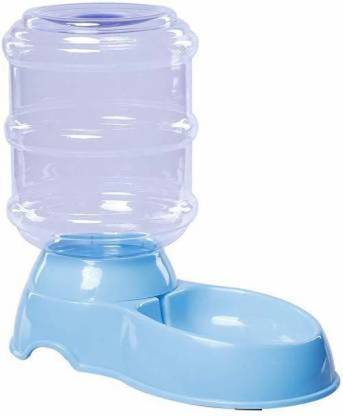 Inllex Pet Water Dispenser for Dog Cat Animal Gravity Automatic Water Storage Bottle Bowl Dish Stand Round Plastic Pet Bowl & Bottle Round Plastic Pet Bowl