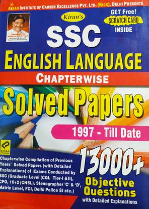 Kiran's Ssc English Language Chapter Wise Solved Papers -1997-Till Date
