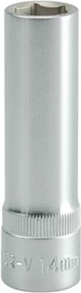 YATO YT-1227 1/2 inch Drive Deep Hexagonal Chrome Finish Socket with Size 14mm and symbol 50BV30 Socket Set